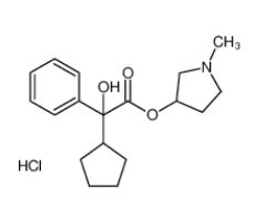1-甲基-3-(α-環(huán)戊基扁桃酰氧基)吡咯烷鹽酸鹽|13118-10-0 