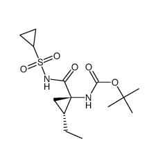 tert-butyl ((1R,2R)-1-{[(cyclopropylsulfonyl)amino]carbonyl}-2-ethylcyclopropyl)carbamate|923591-34- 