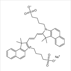 4-(2-((1E,3E)-3-(1,1-二甲基-3-(4-磺酸丁基)-1,3-二氫-2H-苯并[e]吲哚-2-亞甲基)丙-1-烯-1-基)-1,1-二甲基-1H-苯并[e]吲哚-3-鎓-3-基)丁烷 