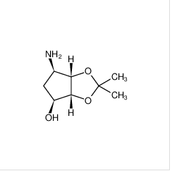 (3aR,4S,6R,6aS)-6-氨基四氫-2,2-二甲基-4H-環(huán)戊烯并-1,3-二氧雜環(huán)戊烷-4-醇	 